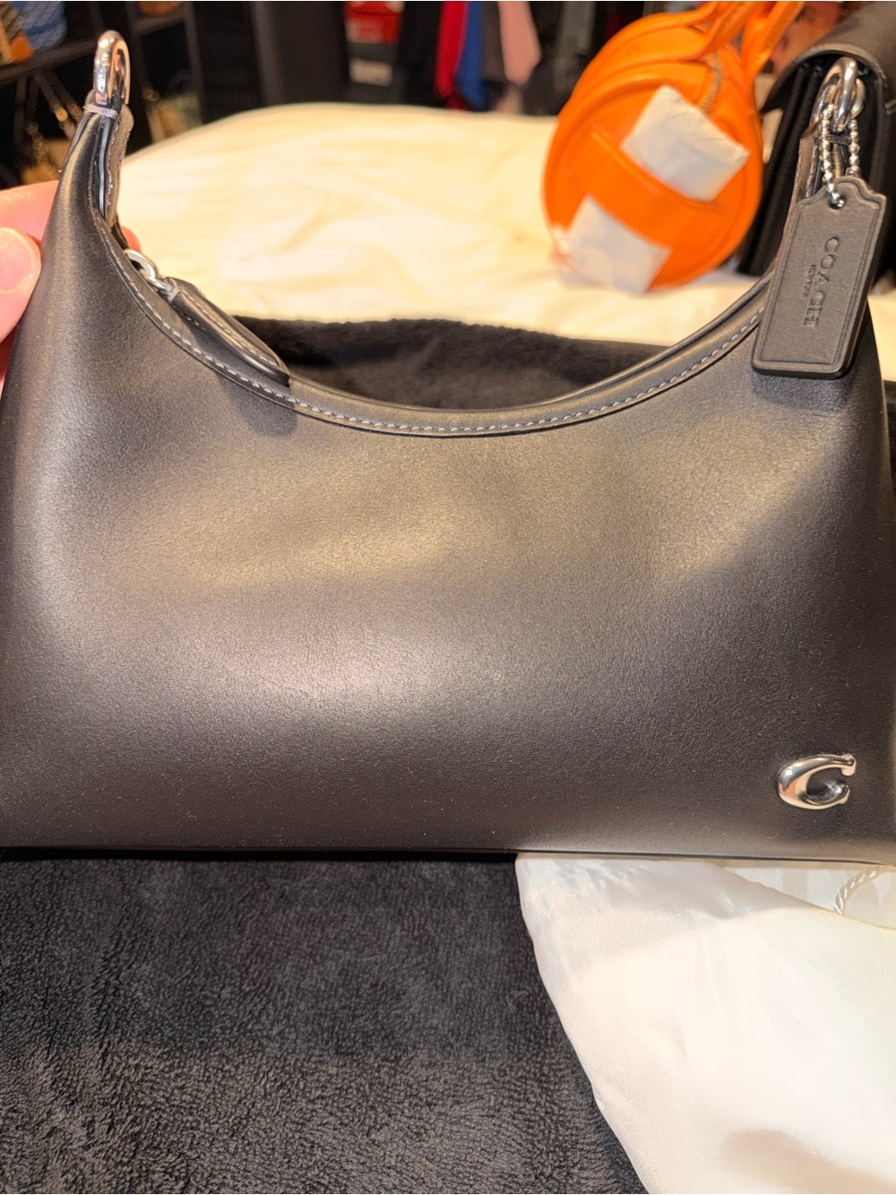 Coach Black Leather Shoulder Bag